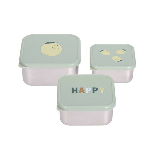 Snackbox Inox 3 pcs Happy Fruits Lemon